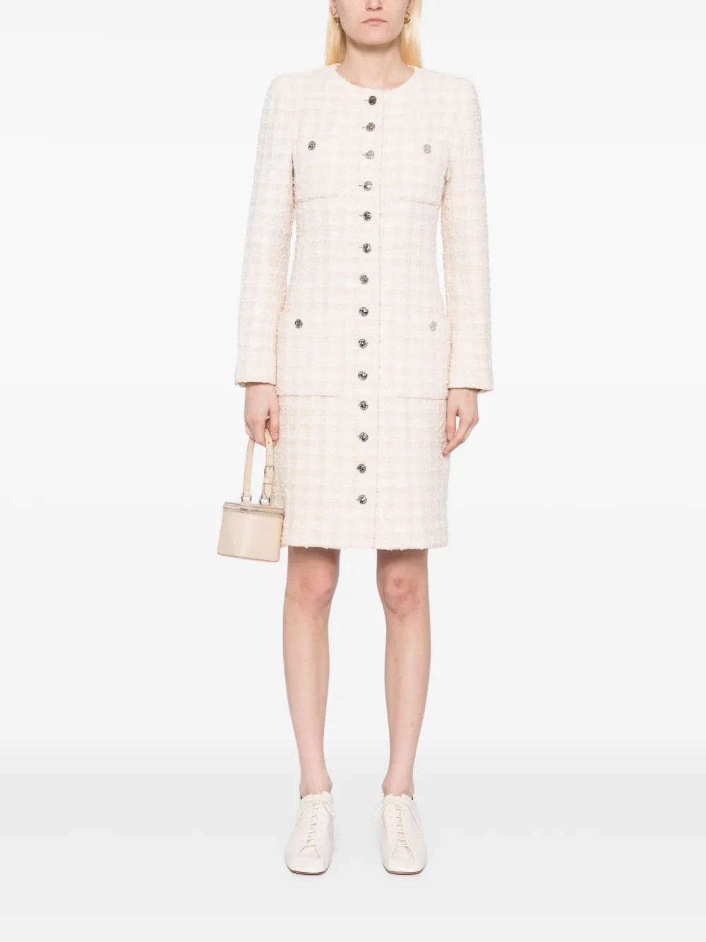 CHANEL Pre-Owned 1996 Checked Dress | Neutrals | FARFETCH UK | Farfetch Global