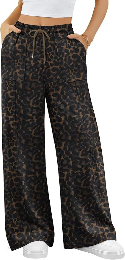 ALIMASHA Wide Leg Sweatpants Women Baggy Lounge Casual Pajama Pants 2026 Teen Girl Jogger Sweat P... | Amazon (US)