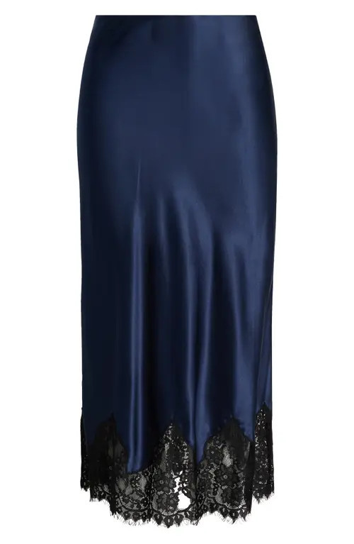 Reformation Carolina Silk Maxi Skirt in Navy at Nordstrom, Size Medium | Nordstrom