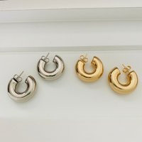 Gold Chunky Hoops, Macaron Hoop Earrings, Thick Silver Bubble Lightweight Open Back Hoops | Etsy (US)