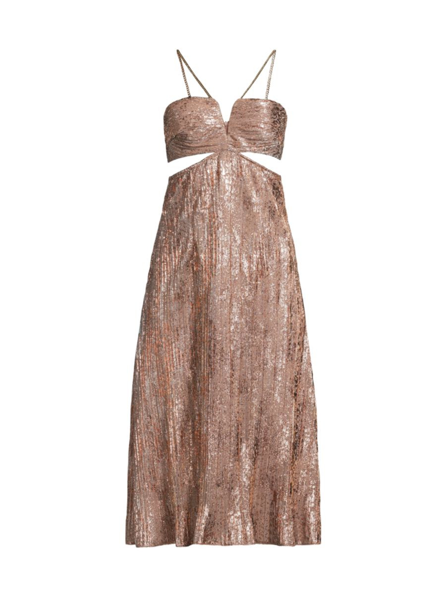 Foil Cut-Out Midi-Dress | Saks Fifth Avenue