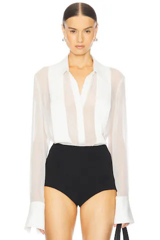 SANS FAFF Meghan Silk Blouse in White from Revolve.com | Revolve Clothing (Global)