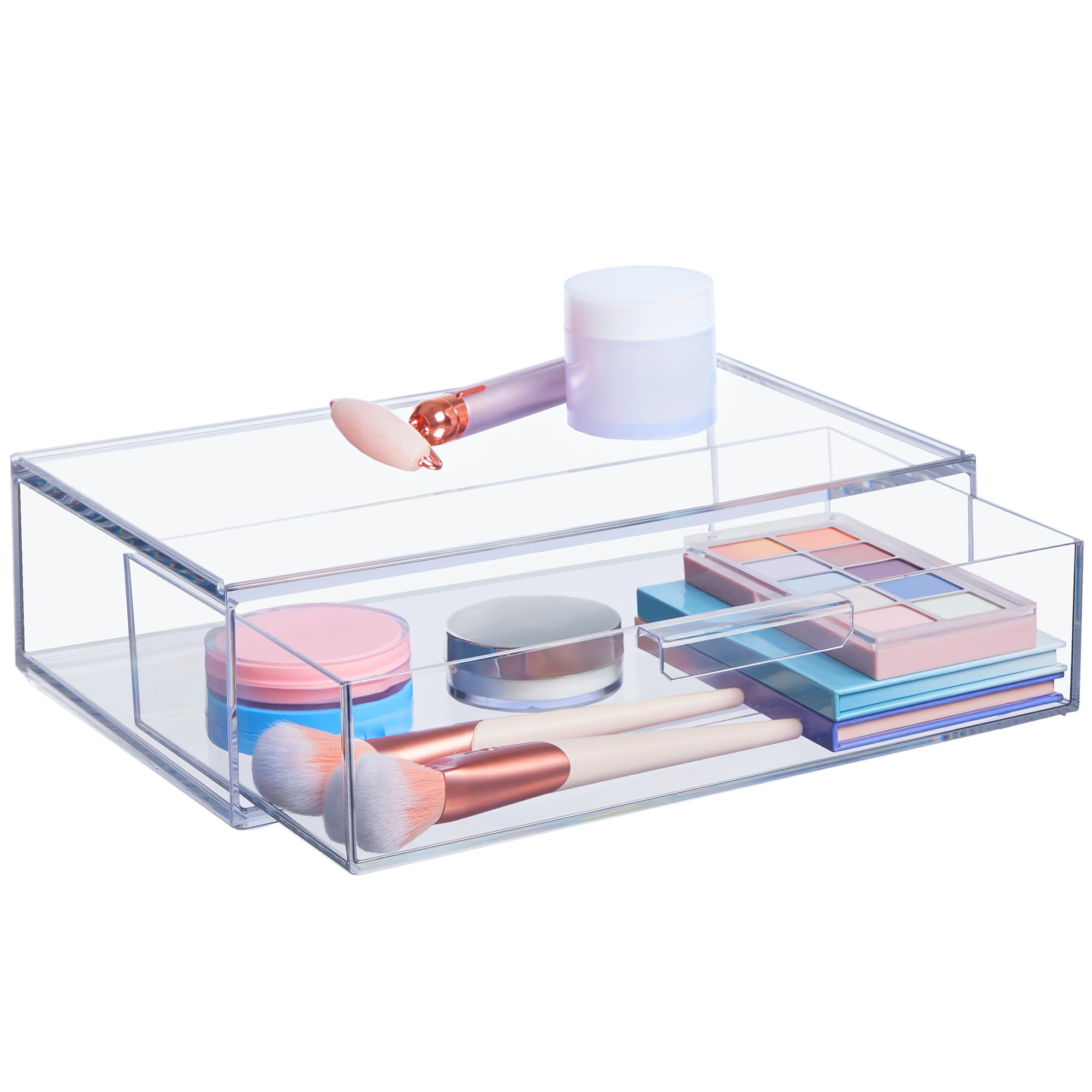 STORi Audrey Stackable Clear Bin Plastic Organizer Drawer | Organize Eyeshadow Palettes, Cosmetic... | Amazon (US)