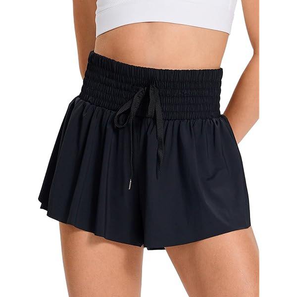 High Waist Flowy Athletic Shorts for Women Butterfly Shorts High Rise Workout Gym Shorts | Amazon (US)