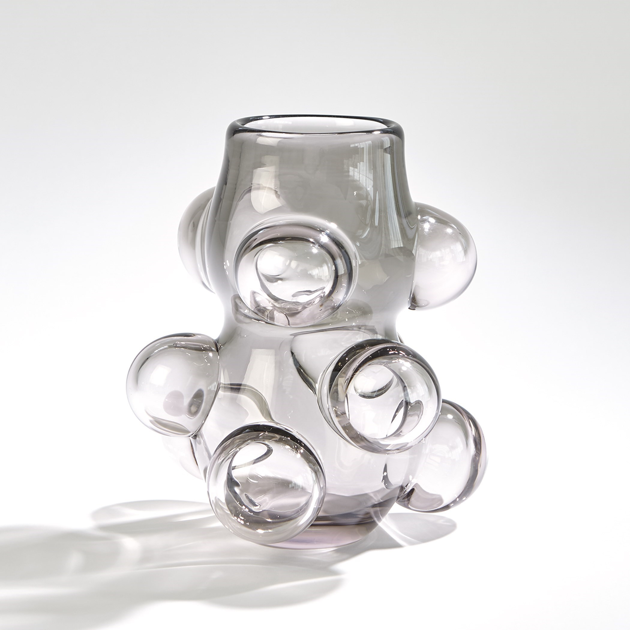 Bubbled Small Vase In Smoke Grey | 1stopbedrooms