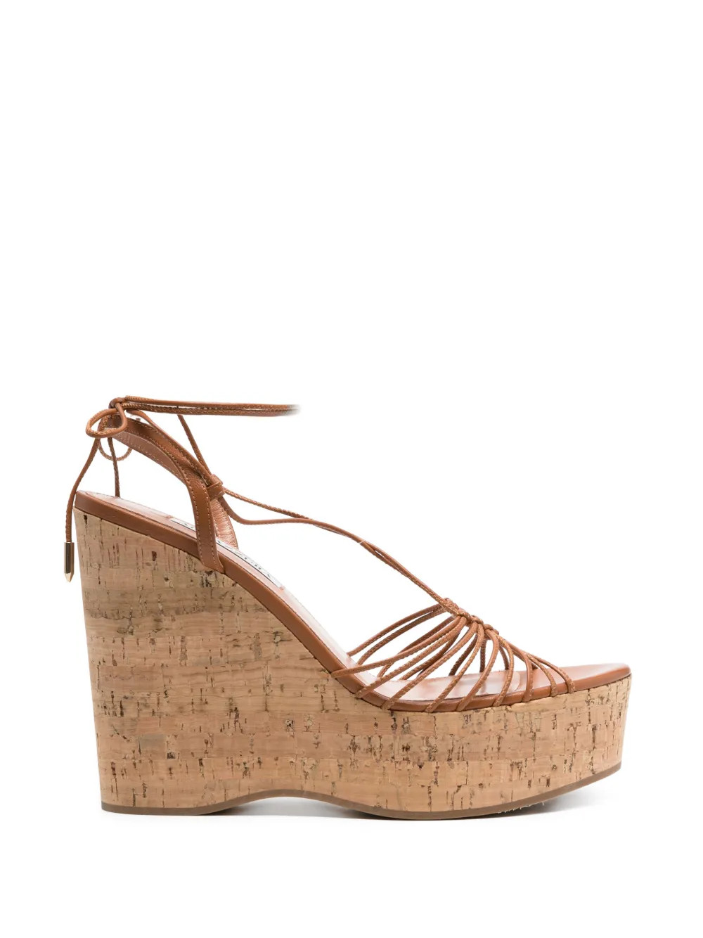 Aquazzura Ritmo lace-up platform sandals - Brown | Farfetch Global