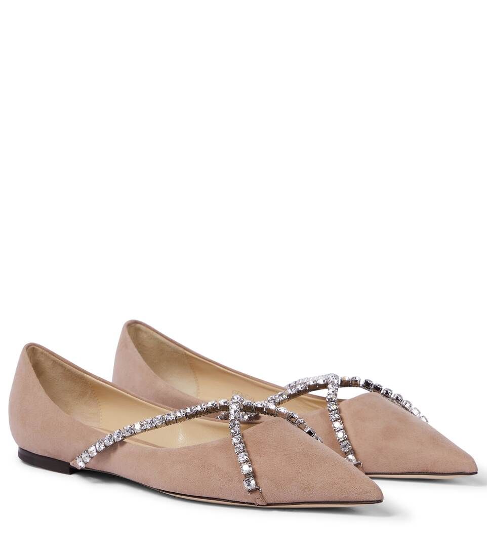 Genevi embellished suede ballet flats | Mytheresa (INTL)