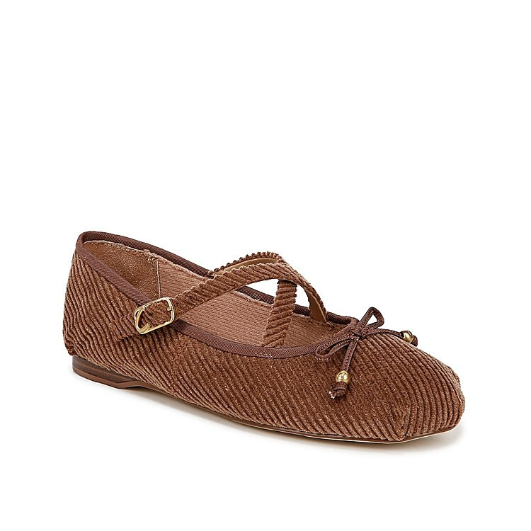 Circus by Sam Edelman Zuri Ballet Flat | Women's | Brown Corduroy Fabric | Size 7.5 | Flats | DSW