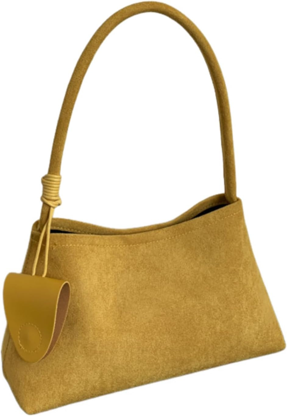 Women Vintage Suede Underarm Shoulder Bag Built-in Zipper Inner Pouch Casual Daily Retro Purse for Women with Leather Pendant | Amazon (US)