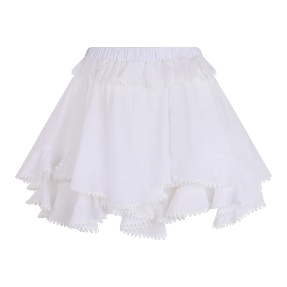 Les Filles d'Eva, Short Skirts, female, White, 2XS, Mini Skirt with Elastic Waistband | Miinto UK Ltd