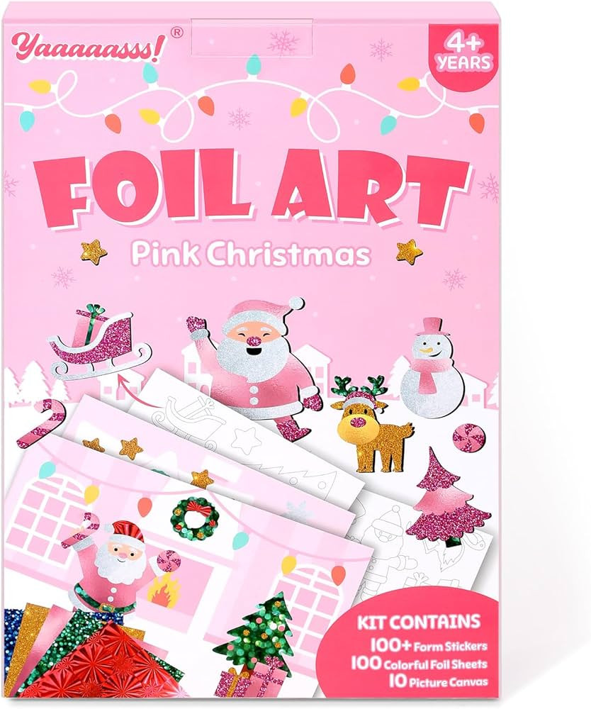 Yaaaaasss! Christmas Pink Foil Fun Art Colorful Foil Fun Arts and Crafts Kits for Kids Ages 4+ Ch... | Amazon (US)