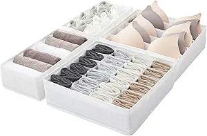 Hanspace Drawer Underwear Organizer Dividers 4 Pack, Oxford Cloth Organizers and Storage Boxes fo... | Amazon (US)