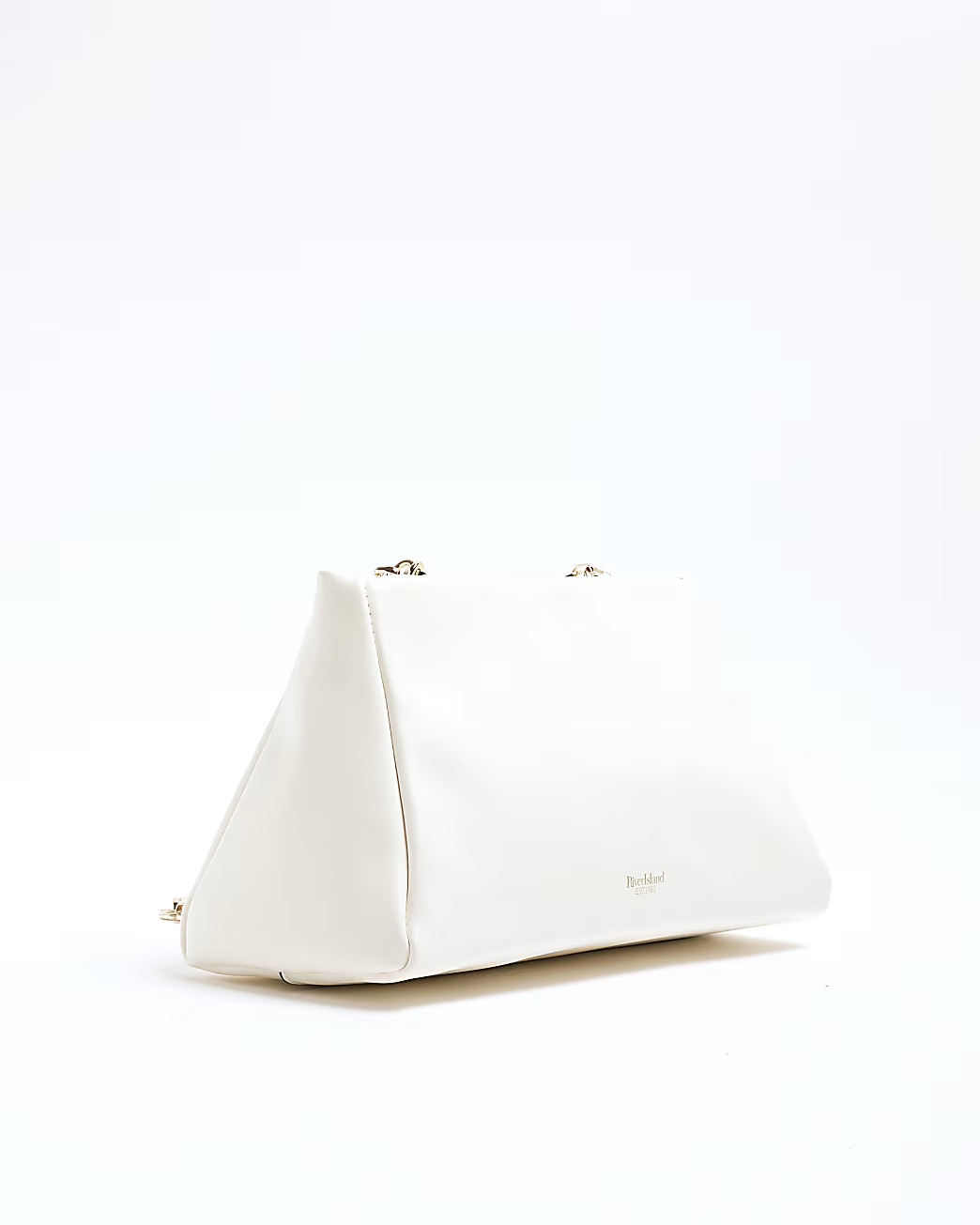 White Faux Leather Frame Top Clutch Bag | River Island UK & IE