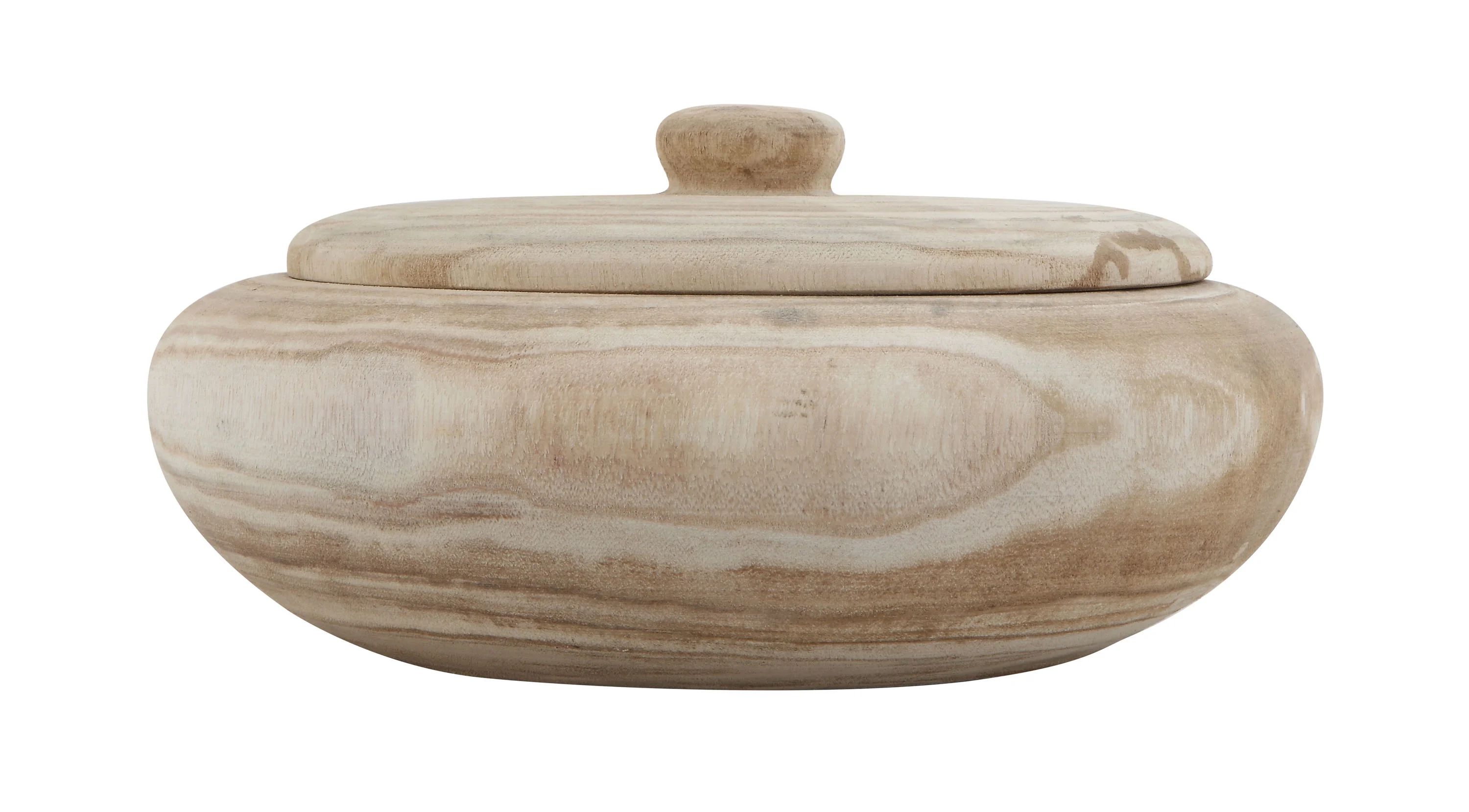 3R Studios Decorative Natural Paulownia Wood Container with Lid | Walmart (US)