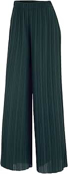 Made By Johnny Women's Pleated Wide Leg Palazzo Pants with Drawstring | Amazon (US)