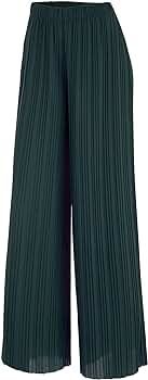 Made By Johnny Women's Pleated Wide Leg Palazzo Pants with Drawstring | Amazon (US)