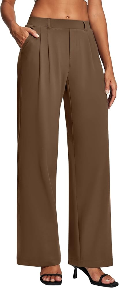 Heathyoga Womens Dress Pants Pull On Wide Leg Stretchy Work Pants Women Business Casual Outfits S... | Amazon (US)
