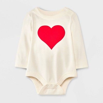 Baby Girls' Heart Bodysuit - Cat & Jack™ Cream | Target