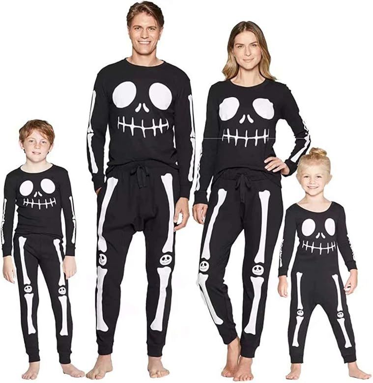 Herimmy Family Matching Halloween Skeleton Pajamas Set 2020 Newest Family Sleepwear | Amazon (US)