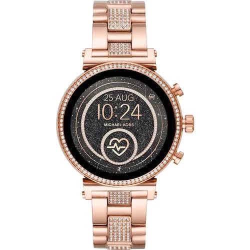 Michael Kors - Access Sofie Heart Rate Smartwatch 41mm Stainless Steel - Pavé Rose Gold-Tone Sta... | Walmart (US)