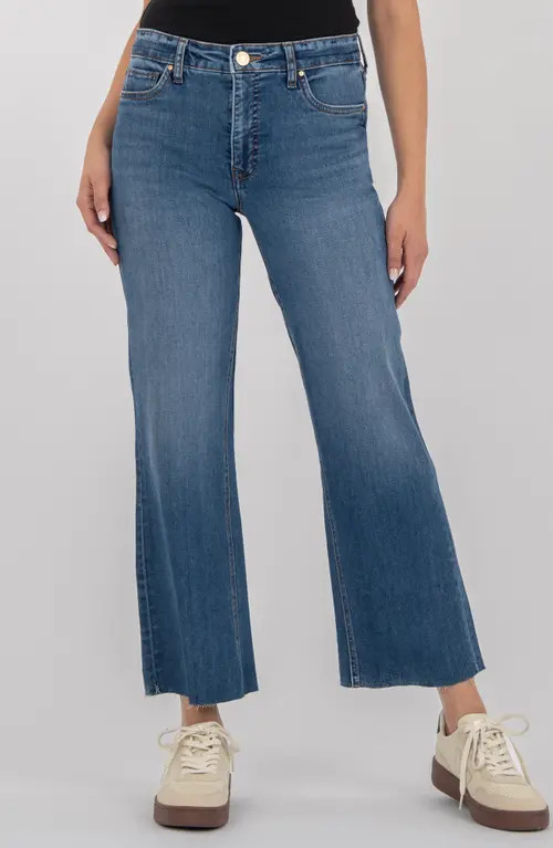 KUT from the Kloth Kelsey Raw Hem Kick Flare Jeans in Diligence at Nordstrom, Size 4P | Nordstrom