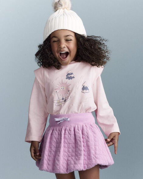 Otter Avenue Toddler Girls Girl Skiing Squish Long-Sleeve Top - Light Pink 3T Light Pink | Carter's Inc