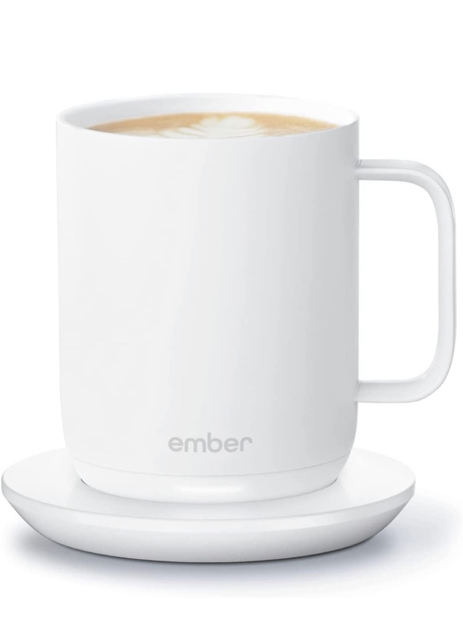 My fav item that I use daily! Temp controlled mug… say less!!! You can control the temp, via Bluetooth from your phone so it stays hot! Comes with charging pad :)