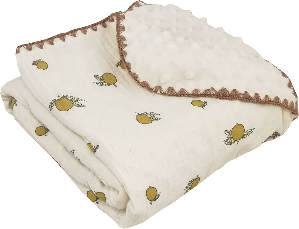 Baby Minky Muslin Thick Blanket Dotted Backing Double Layer Soft Cotton Newborn Receiving Blanket... | Amazon (US)