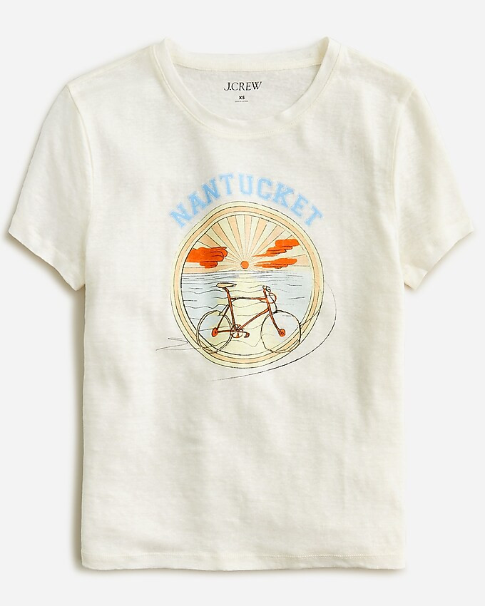 Classic-fit Nantucket graphic T-shirt in linen | J. Crew US