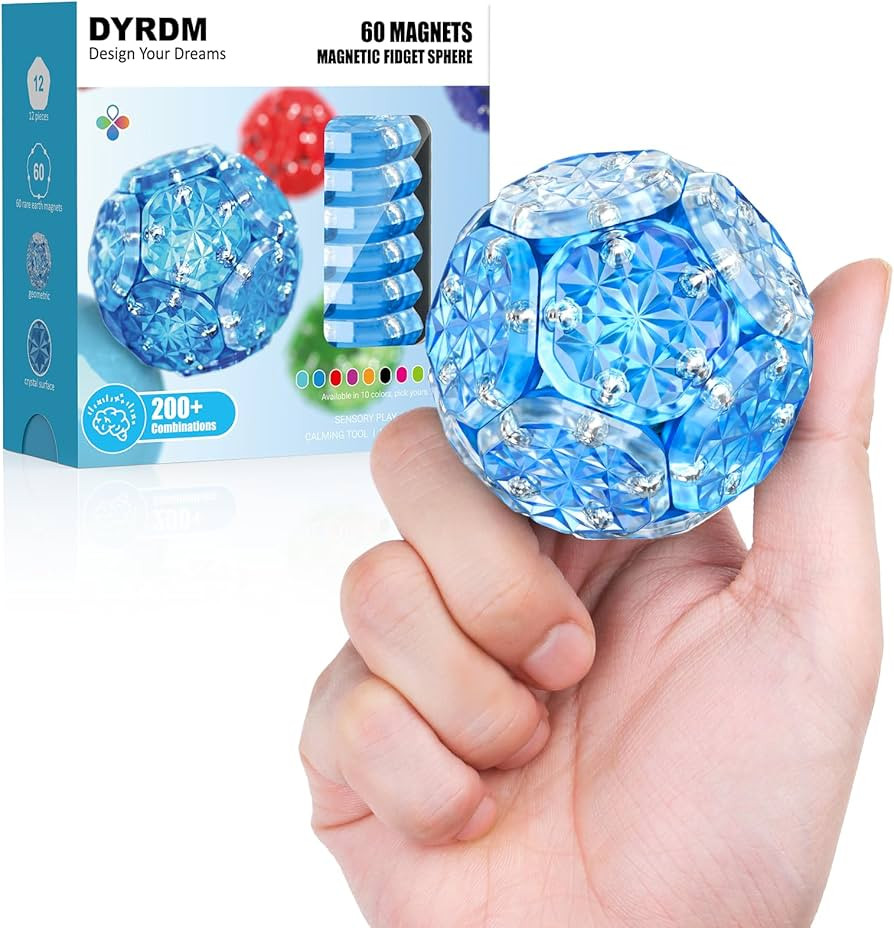 Magnetic Fidget Sphere, Upgraded Safety Sealed Magnet Design, Magnetic Fidget Toys, Magnet Buildi... | Amazon (US)