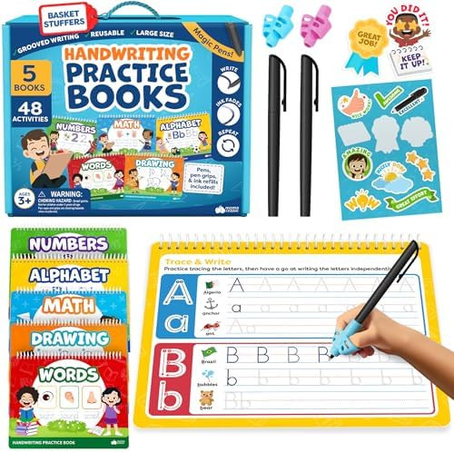 Magic Grooved Writing Practice for Kids Age 3-5 - Grooved Writing Books for Kids 3-5 - Handwritin... | Amazon (US)