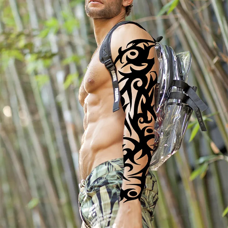 1 Sheet Full Arm Temporary Tattoos , Waterproof Extra Large Size Skull Angel Abstract Pattern,  T... | Temu Affiliate Program