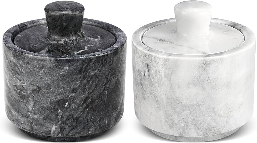 Flexzion Marble Salt Cellar with Lid, Multi-Purpose Marble Container for Salt, Pepper, Paprika an... | Amazon (US)