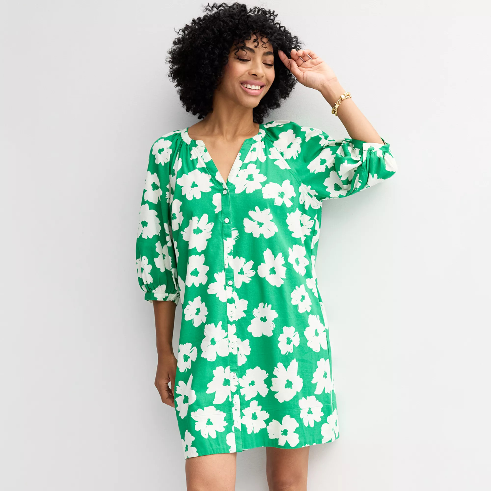 Women's Sonoma Goods For Life® Button Front Shift Dress | Kohl's