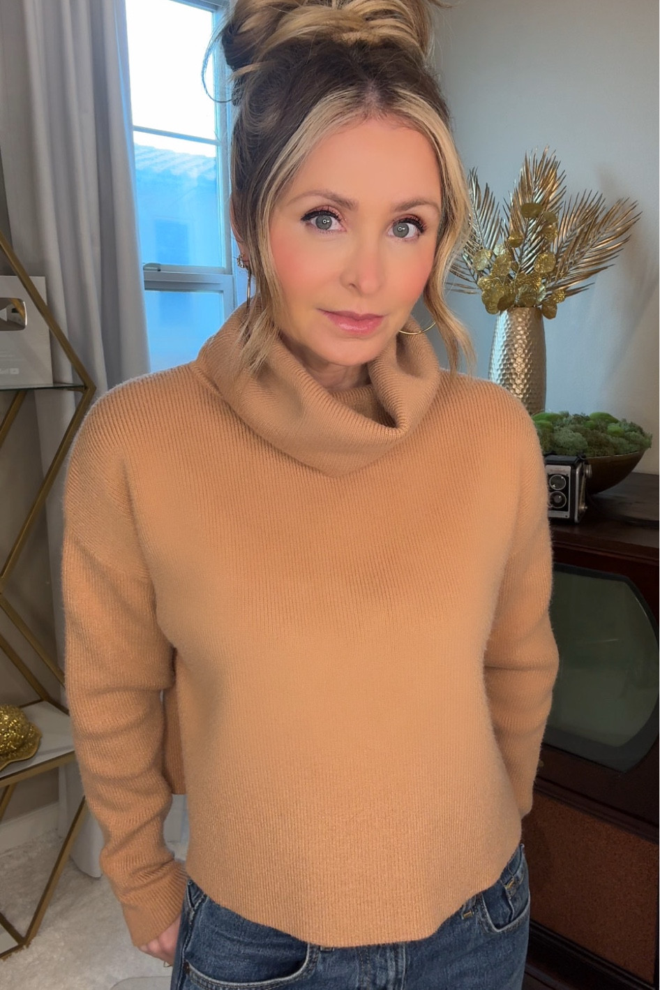 Perfect cozy oversized turtleneck sweater. Not too big for us short queens 😉 Also, these low straight jeans are the perfect low rise and baggy  

#LTKPetite #LTKSaleAlert #LTKootd