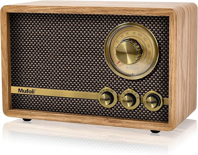 Vintage Bluetooth Speaker, Wood Retro Radio with Bluetooth for Office, Home, Bedroom, Living Room... | Amazon (US)