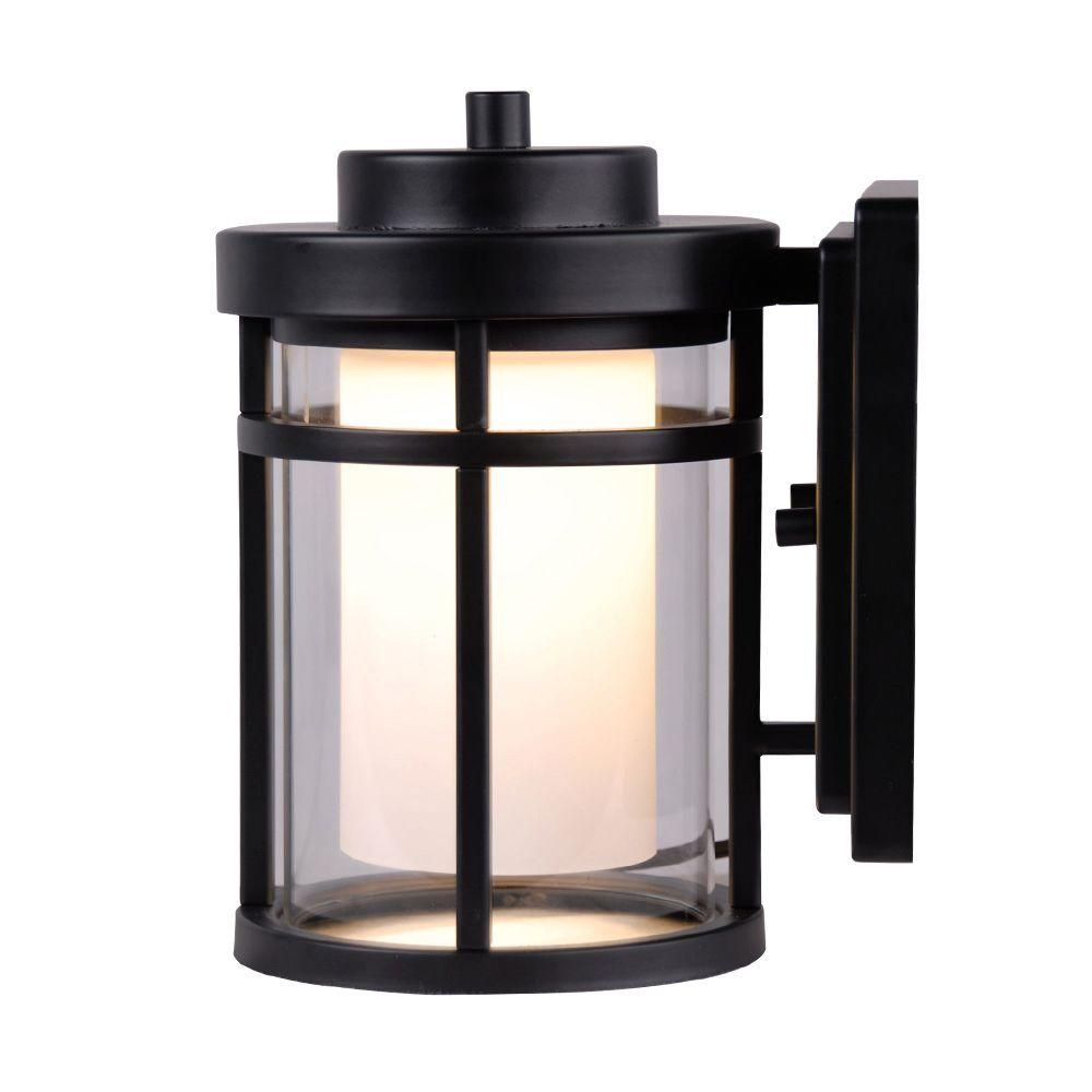 Home Decorators Collection Black Outdoor LED Small Wall Light-DW7031BK - The Home Depot | The Home Depot