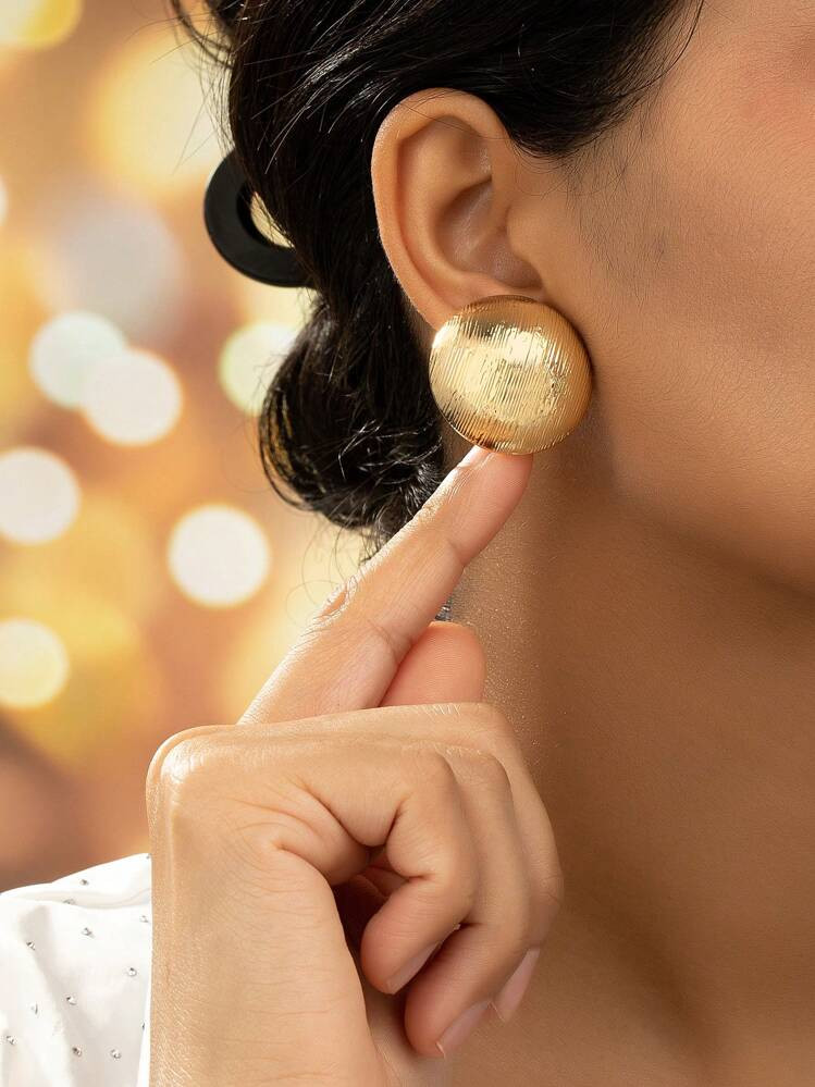 Asymmetrical Geometric Big Circle Gold Earrings | SHEIN
