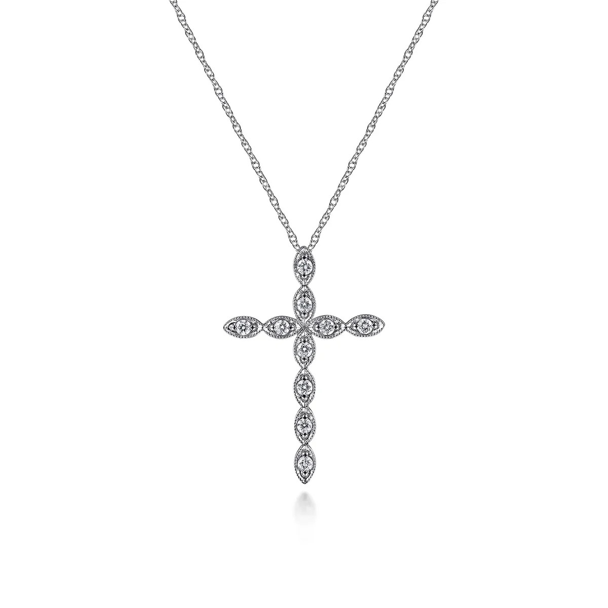 Lusso Segmented Diamond Cross Necklace | J. Brooks Jewelers