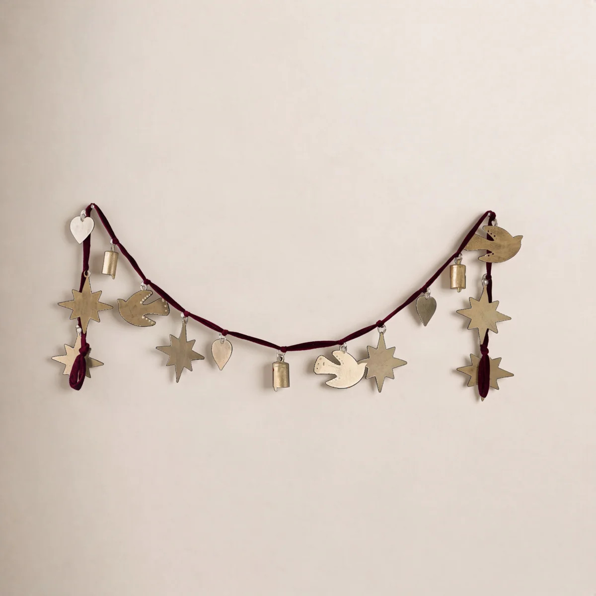 Kalalou Maroon Velvet Christmas Garland Tabletop, Mantel, or Tree Accent 6" H | Wayfair North America