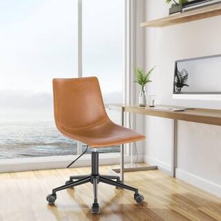 Brinley 22.5 in. Width Standard Tan Faux Leather Task Chair with Adjustable Height | The Home Depot