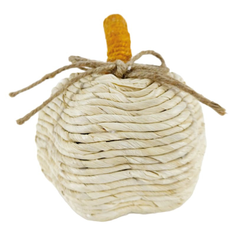 Natural Woven Rattan Pumpkin, 5.1" | At Home