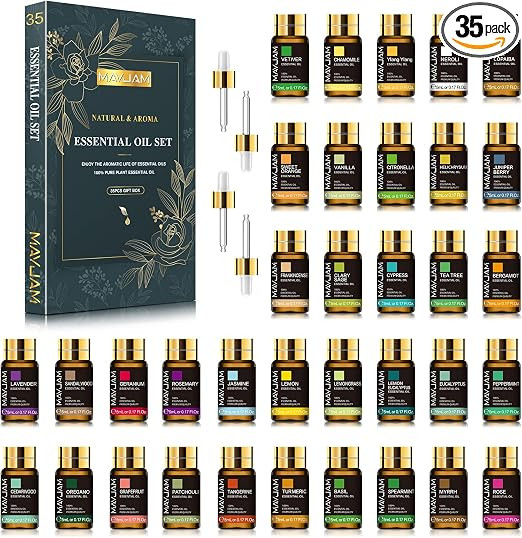 MAYJAM Ätherische Öle Set 35 x 5ml, Ätherische Öle für Diffuser, Aromatherapie Duftöl Gesch... | Amazon (DE)