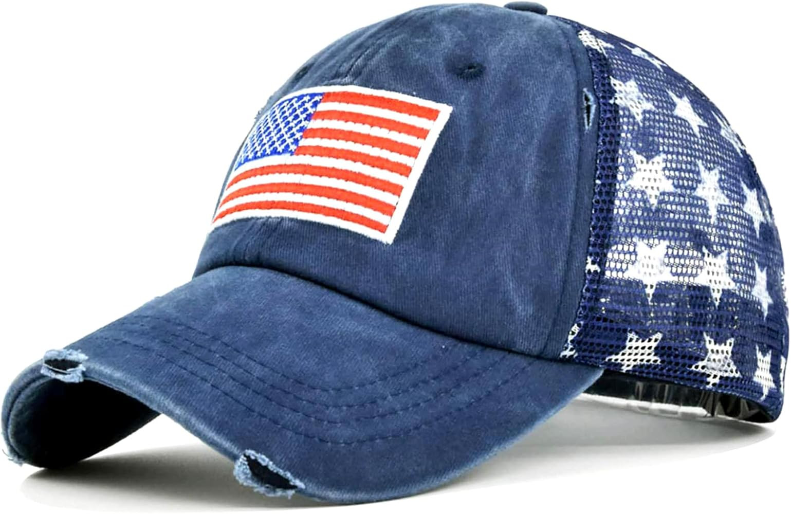 American Flag Hat Unisex Vintage Embroidery Washed Distressed Cotton Baseball Cap Adjustable USA ... | Amazon (US)