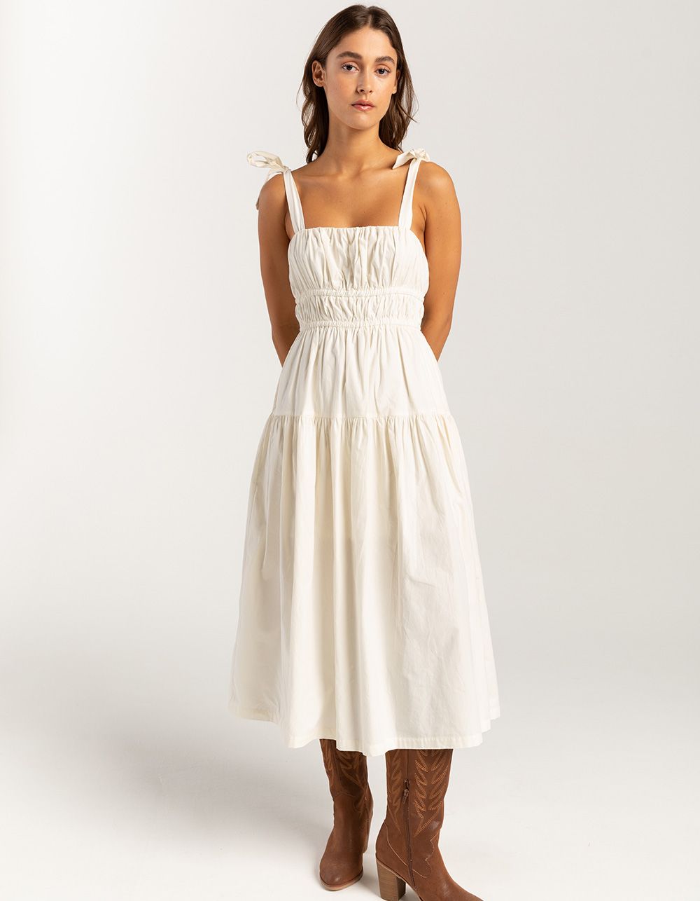 WEST OF MELROSE Tiered Womens Midi Dress | Tillys