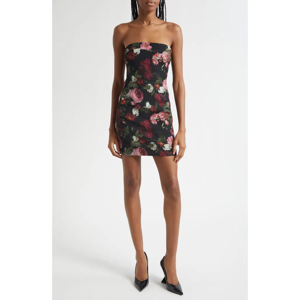 Alice + Olivia Kelly Floral Strapless Minidress in Be Still at Nordstrom Rack, Size 0 | Nordstrom Rack