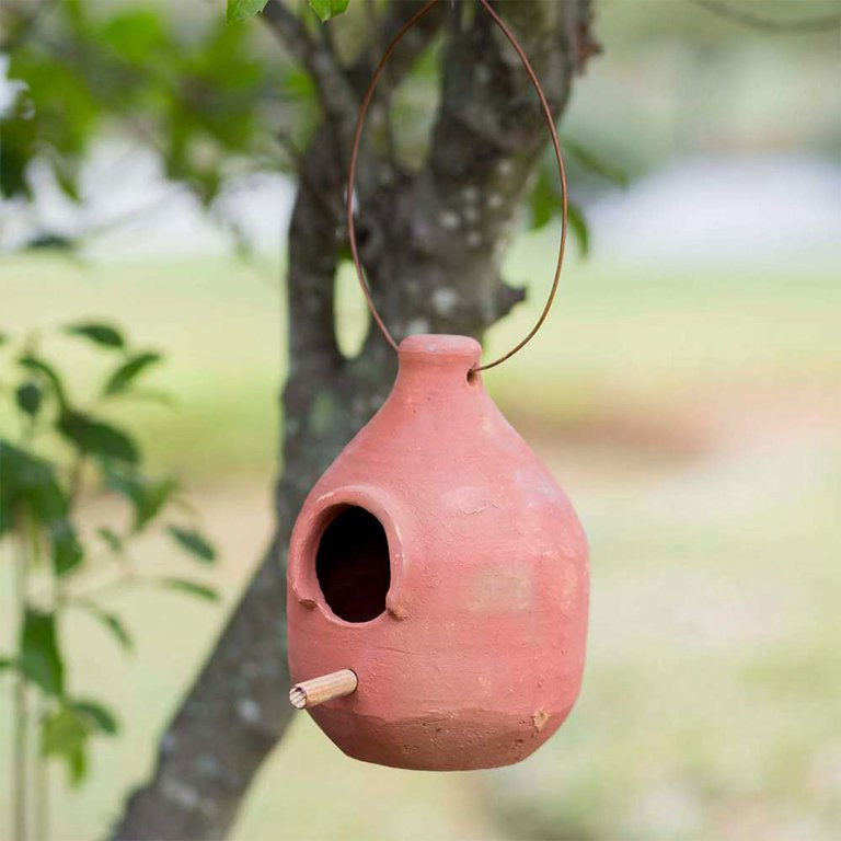 Large Terra Cotta Hanging Birdhouse | Walmart (US)