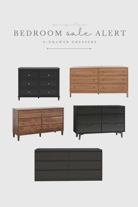 Affordable 6-drawer dressers in wood and black finishes. The wood ones look designer, but 1/3 the price!

#LTKsalealert #LTKhome #LTKstyletip