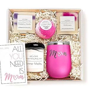 Gifts for Mom - Mother's Day Gifts - Luxury Spa Gift Basket for Mom, Soap Bars, Body Lotion, & Ba... | Amazon (US)