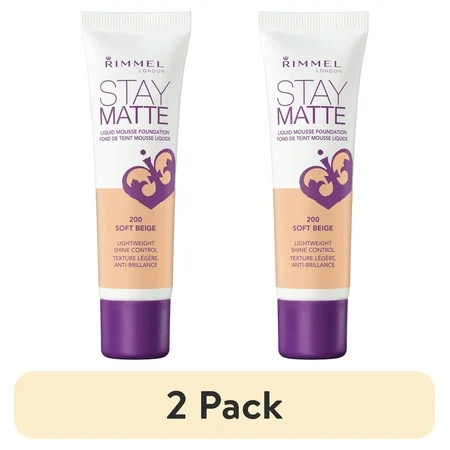 (2 pack) Rimmel Stay Matte Foundation Soft Beige 1 oz | Walmart (US)